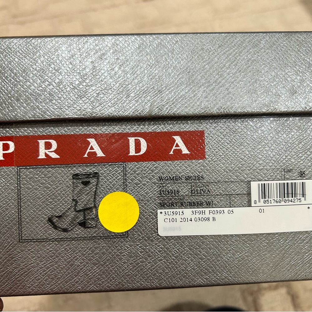 NIB Authentic Prada Sports Rubber Winter Snow Boots Olive 36 - Picture 8 of 9